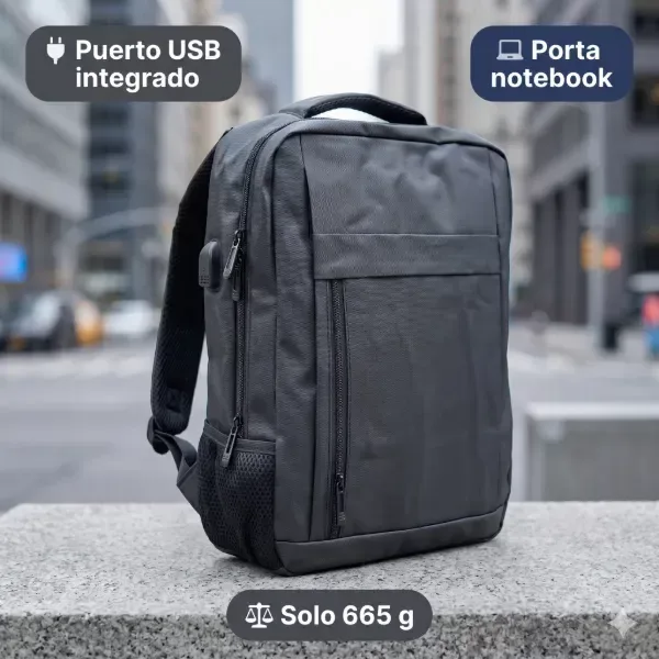 Mochila urbana para notebook con puerto USB