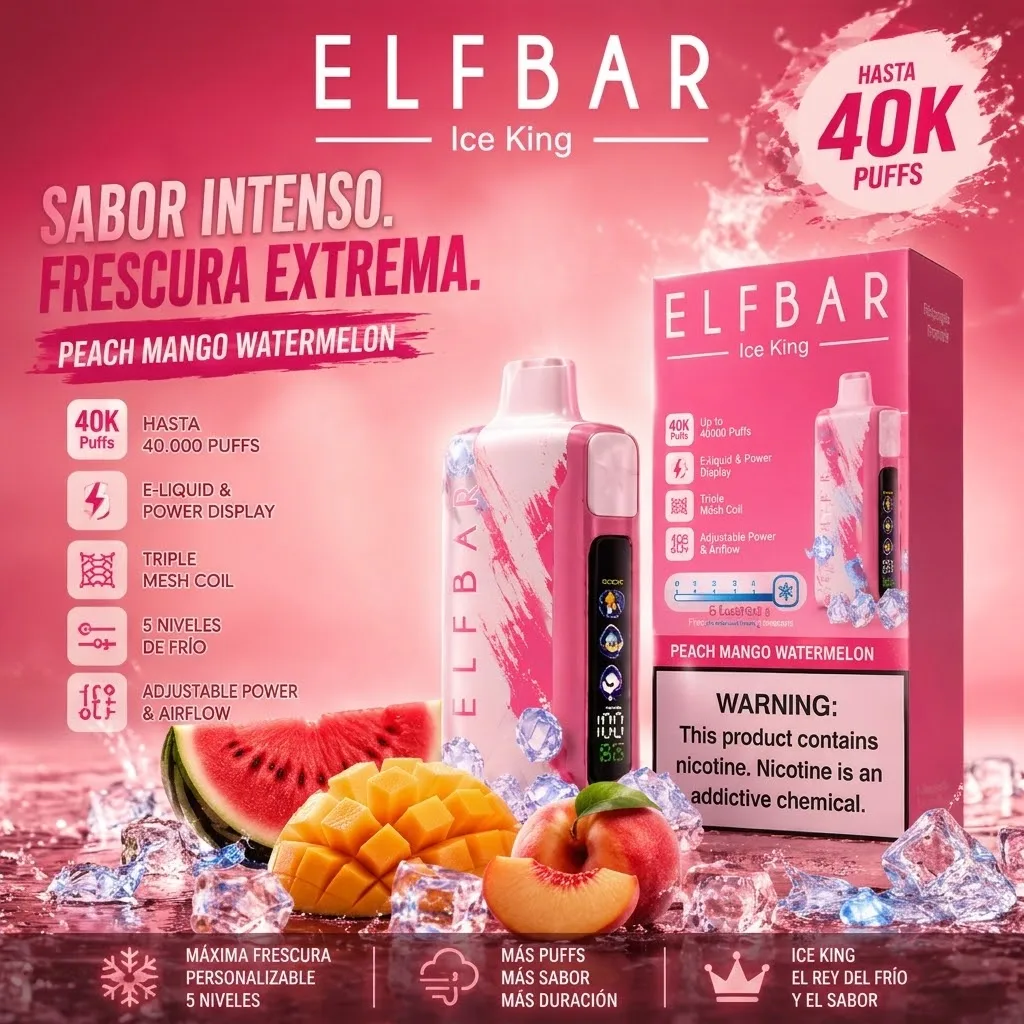 Elfbar ice king 40k Peach mango watermelon